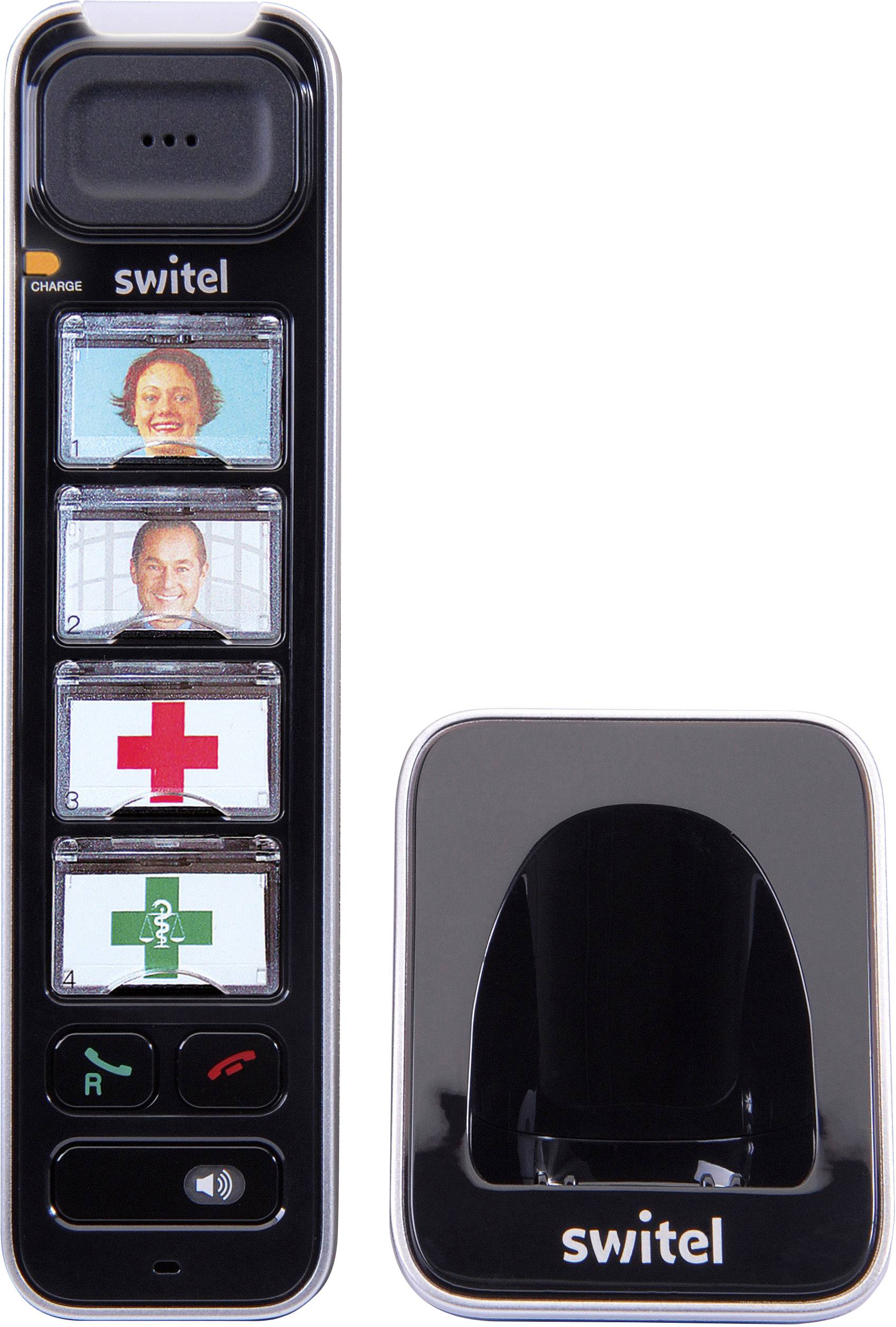 Switel D112 Vita Comfort Schnurloses Seniorentelefon Foto-Tasten, Freisprechen, für Hörgeräte kompatibel, Wahlwiederholung