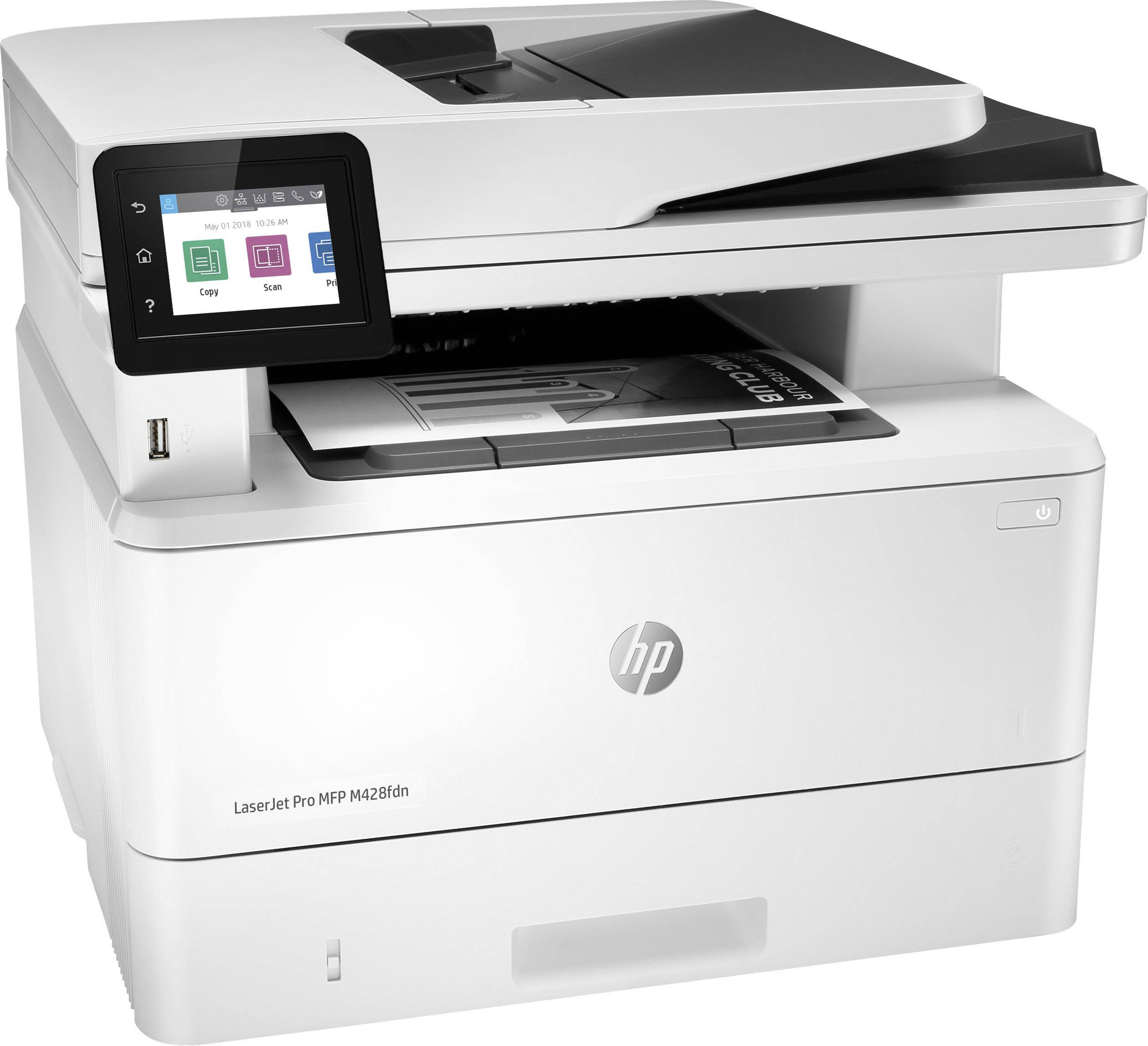 HP LaserJet Pro MFP M428fdn Schwarzweiß Laser Multifunktionsdrucker A4 Drucker, Scanner, Kopierer, Fax LAN, Duplex, Duplex-ADF