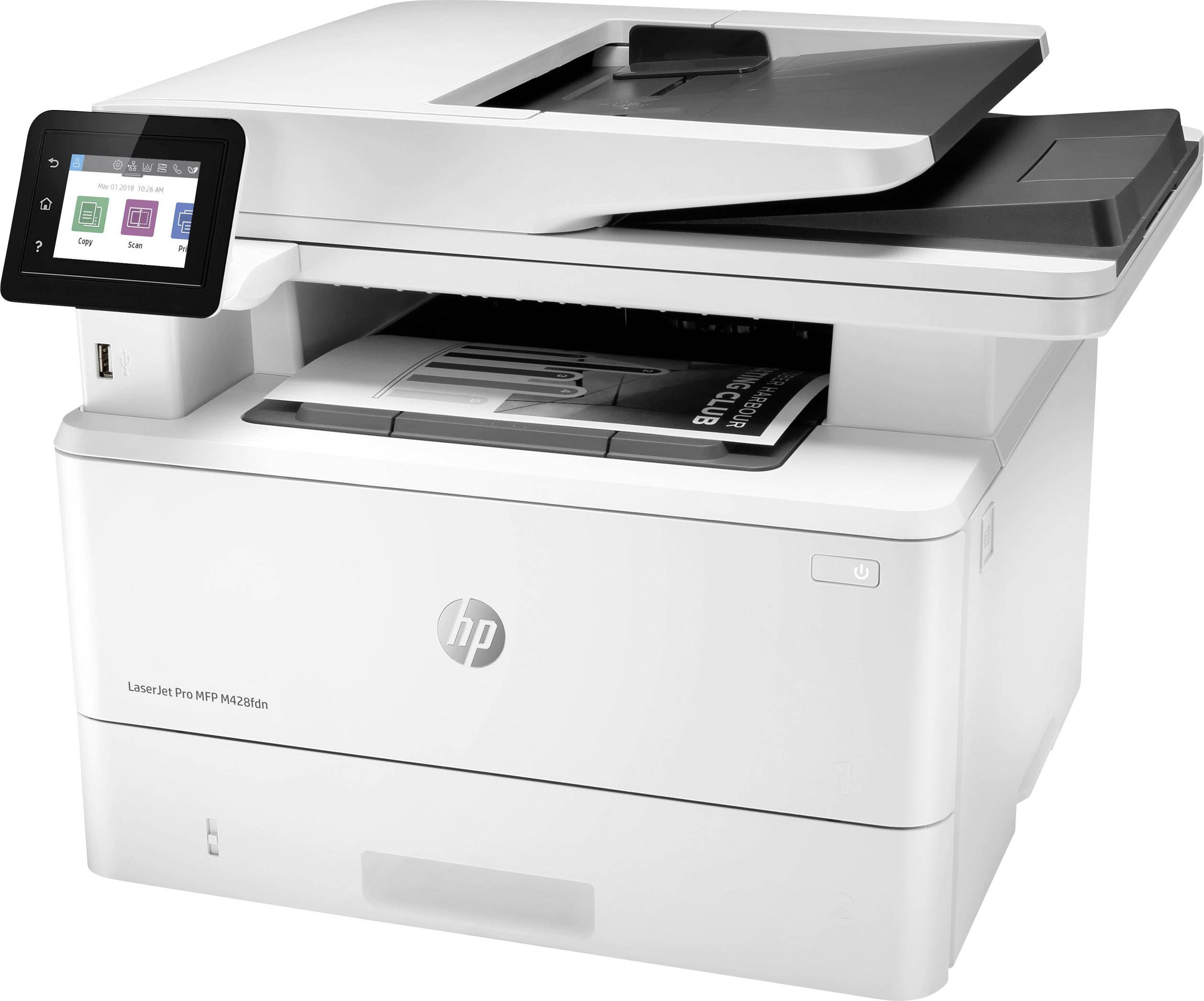 HP LaserJet Pro MFP M428fdn Schwarzweiß Laser Multifunktionsdrucker A4 Drucker, Scanner, Kopierer, Fax LAN, Duplex, Duplex-ADF