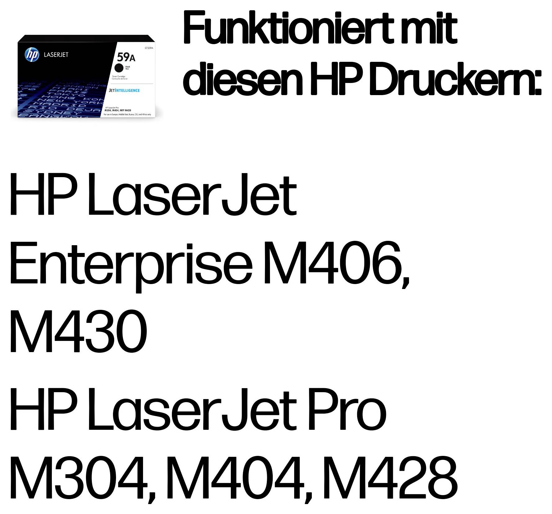 HP Tonerpatrone 59A kompatibel mit HP LaserJet Enterprise M406, M430 und HP LaserJet Pro M304, M404, M428 Druckern.