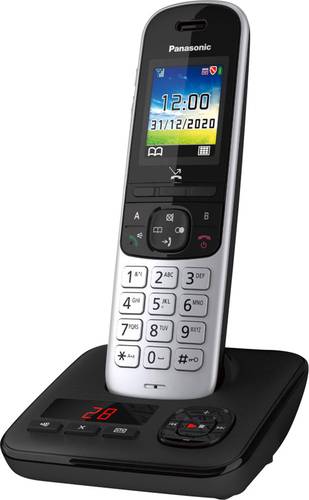 Panasonic KX-TGH720GS DECT Schnurloses Telefon analog  Anrufbeantworter, Freisprechen Schwarz, Silbe