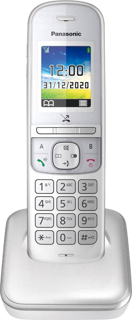 Panasonic KX-TGH710GG DECT Schnurloses Telefon analog Freisprechen, Babyphone Silber