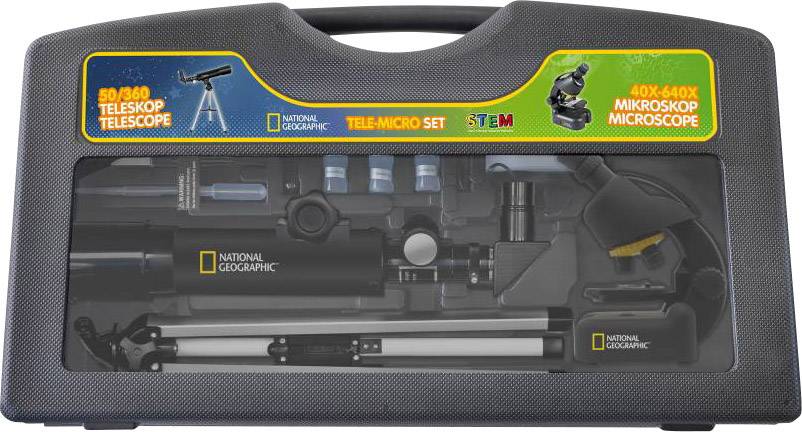 National Geographic Teleskop + Mikroskop Linsen-Teleskop Azimutal Achromatisch Vergrößerung 18 bis 60 x
