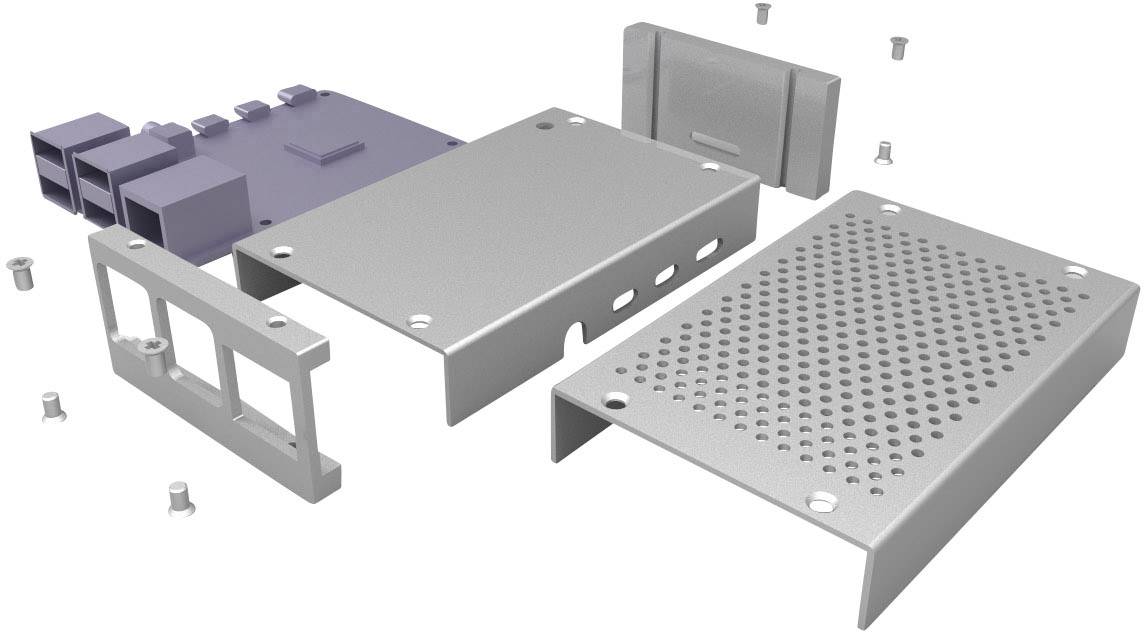 Joy-it SBC-Gehäuse Raspberry Pi Aluminium Silber