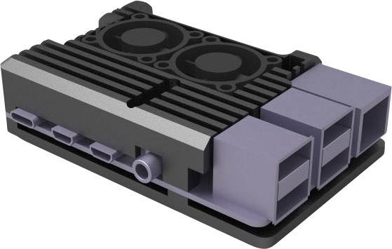 Joy-it Armor Case BLOCK ACTIVE SBC-Gehäuse Passend für (Entwicklungskits): Raspberry Pi® inkl. aktiven Kühler Schwarz