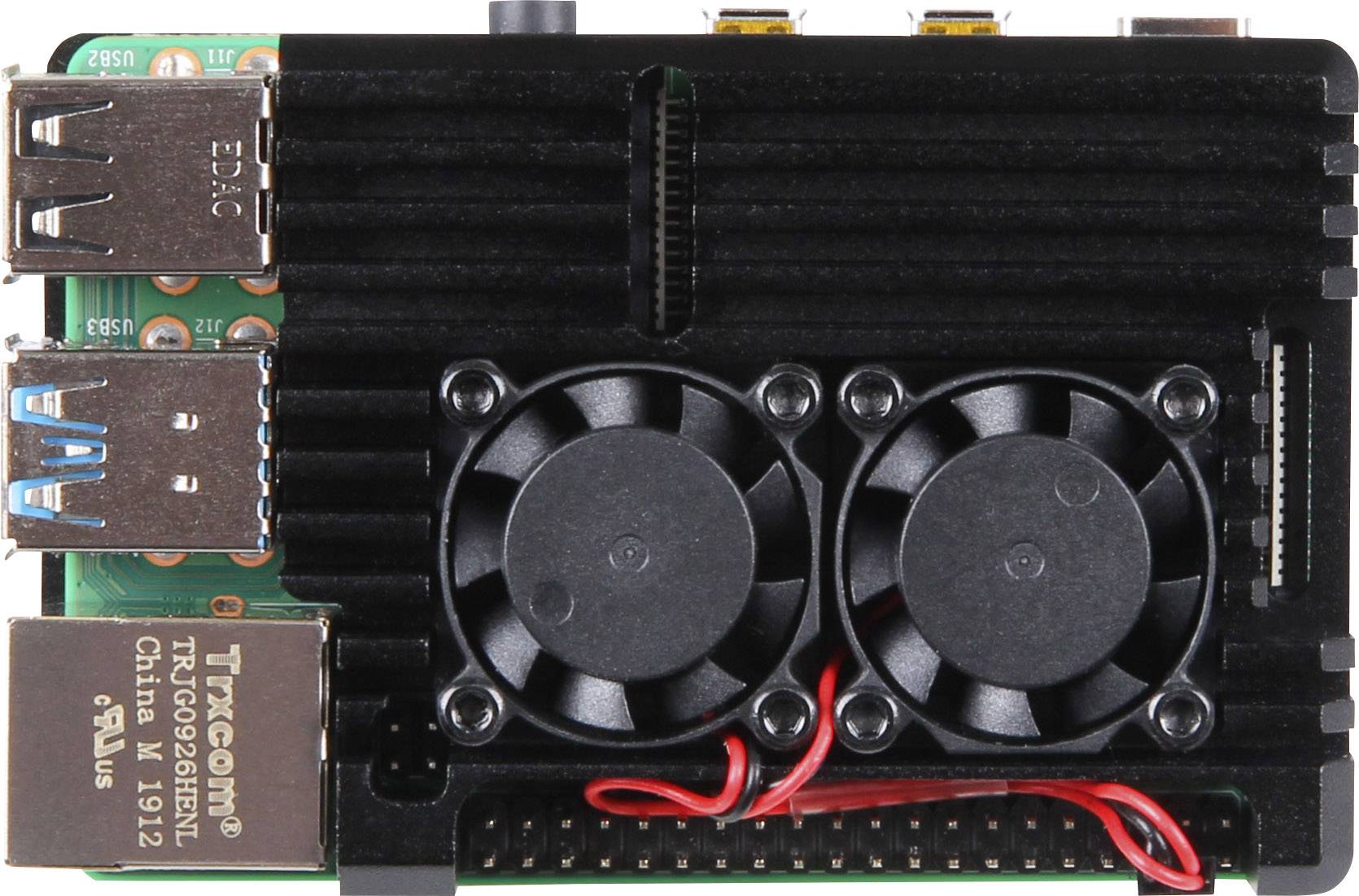 Joy-it Armor Case BLOCK ACTIVE SBC-Gehäuse Passend für (Entwicklungskits): Raspberry Pi® inkl. aktiven Kühler Schwarz