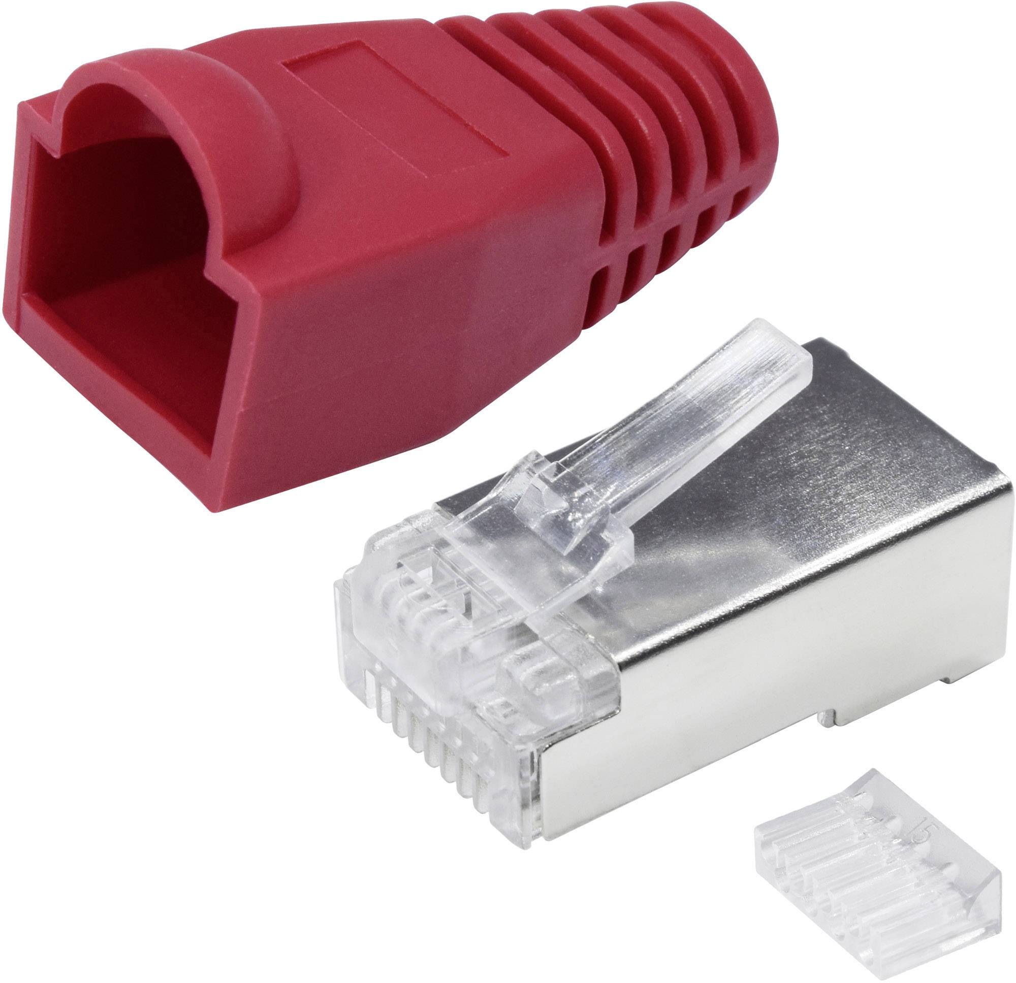 Quadrios RJ-45 Steckverbinder Set-CAT 6 1906C170 Stecker, gerade Polzahl Sensoren 8P8C Rot 25St.