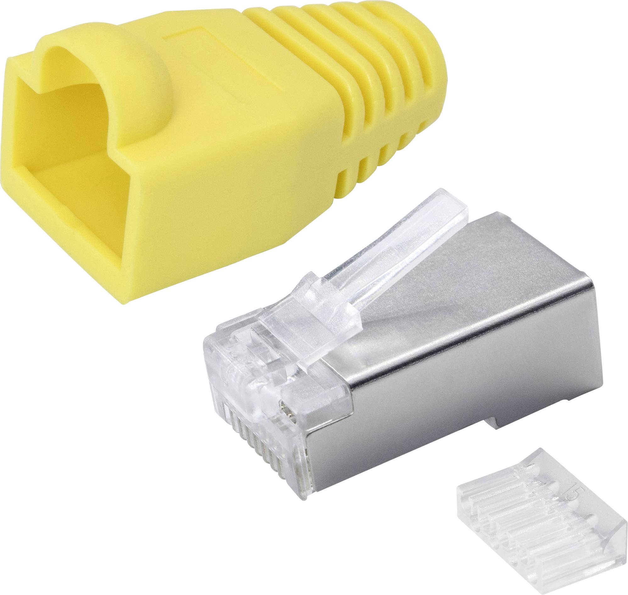 Quadrios RJ-45 Steckverbinder Set-CAT 5e 1906C176 Stecker, gerade Polzahl Sensoren 8P8C Gelb 25St.
