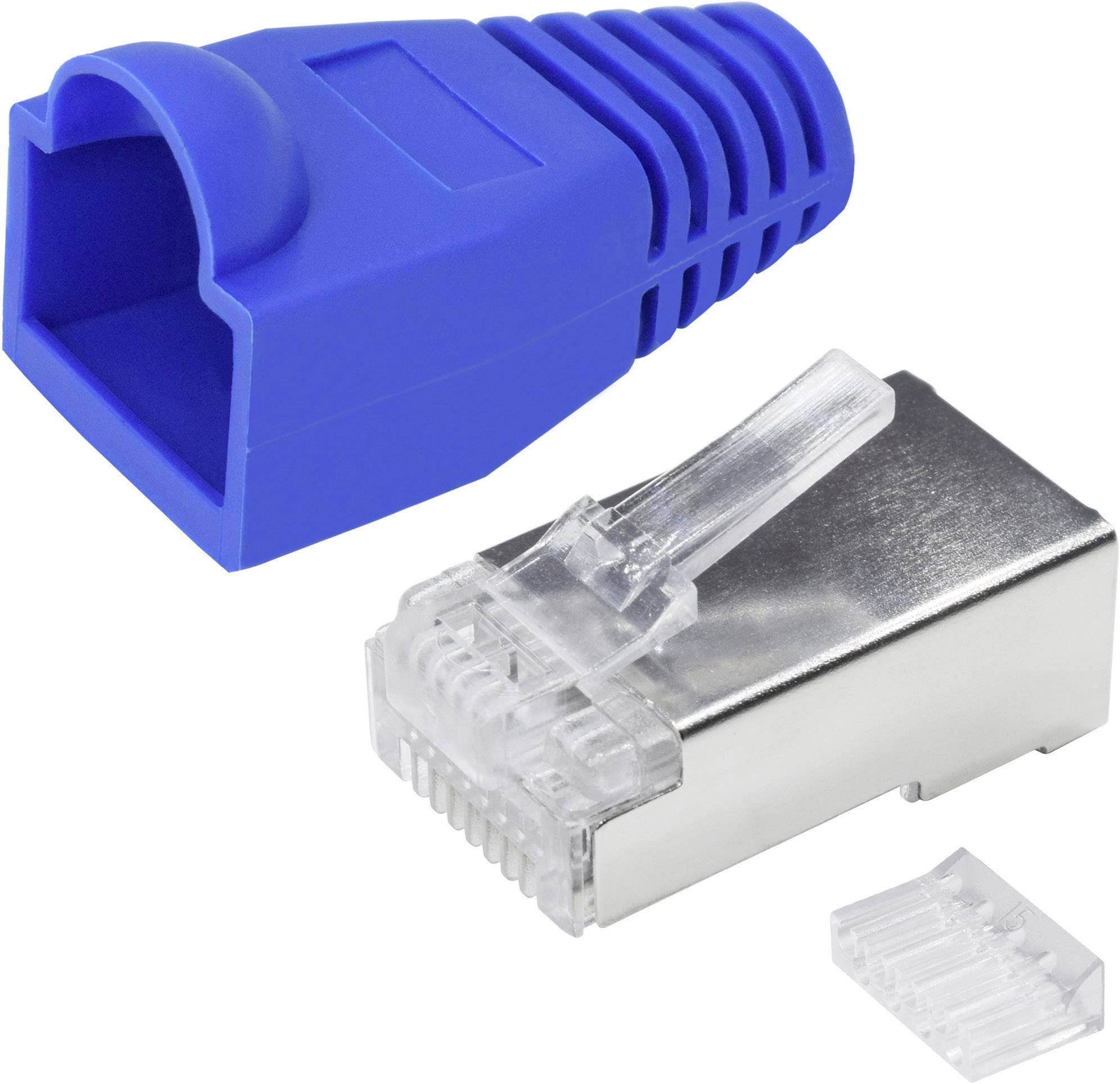 Quadrios RJ-45 Steckverbinder Set-CAT 6 1906C168 Stecker, gerade Polzahl Sensoren 8P8C Blau 25 St.