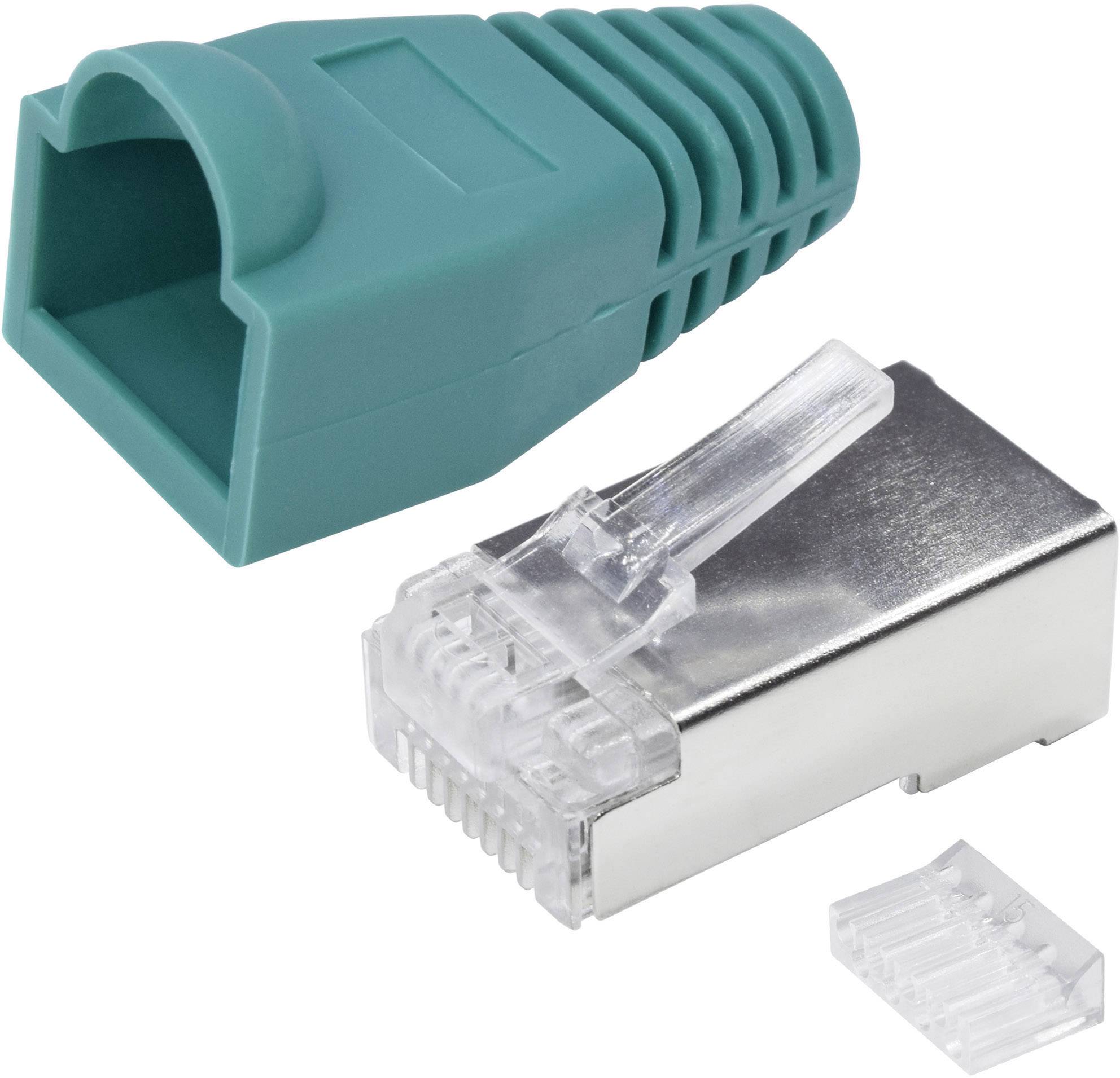 Quadrios RJ-45 Steckverbinder Set-CAT 6 1906C167 Stecker, gerade Polzahl Sensoren 8P8C Grün 25St.