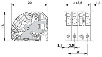 Phoenix Contact Buchsengehäuse-Kabel Polzahl Gesamt 16 Rastermaß: 3.5 mm 1725289 50 St.