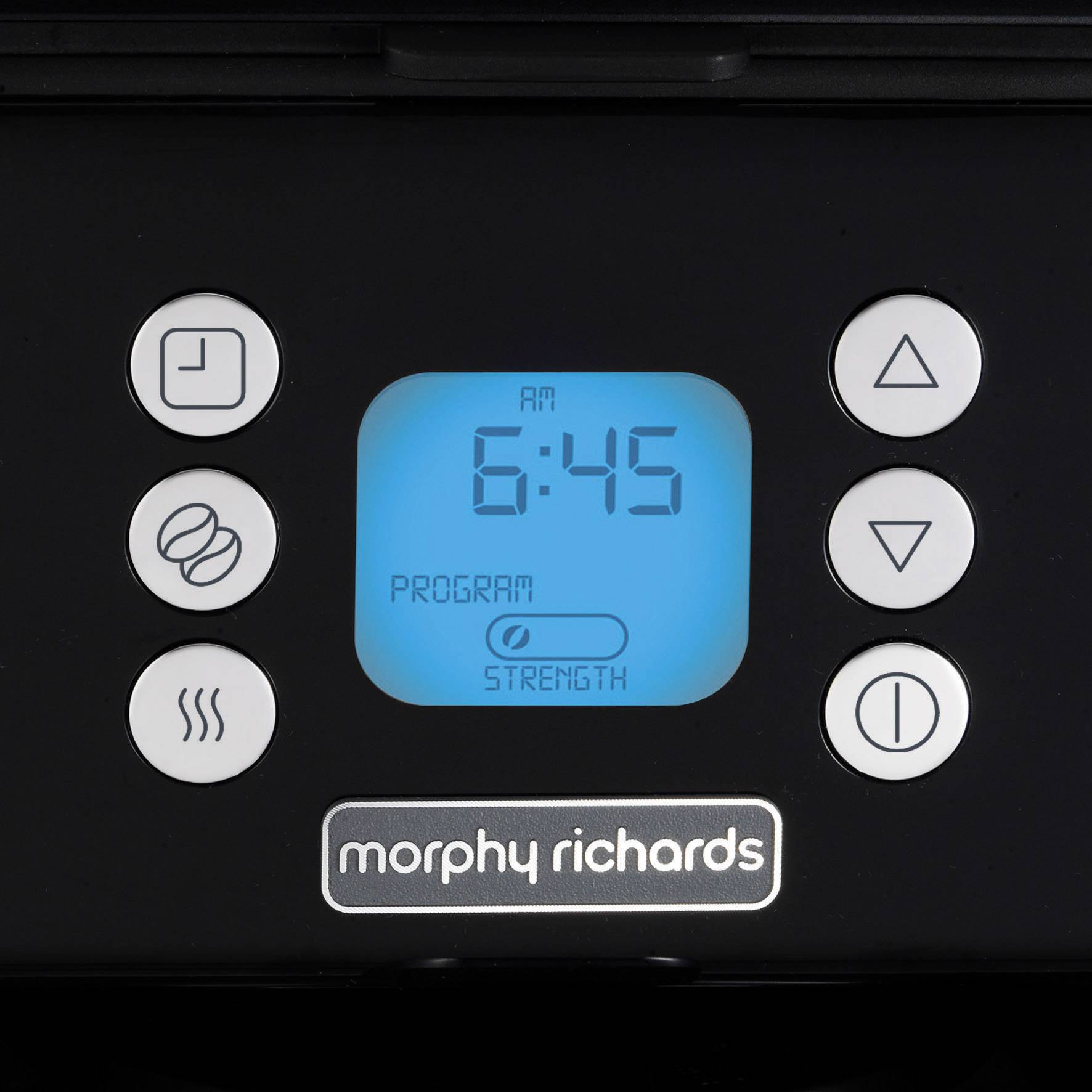 Morphy Richards Vector Kaffeemaschine Schwarz Fassungsvermögen Tassen=12 Glaskanne, Warmhaltefunktion, Timerfunktion