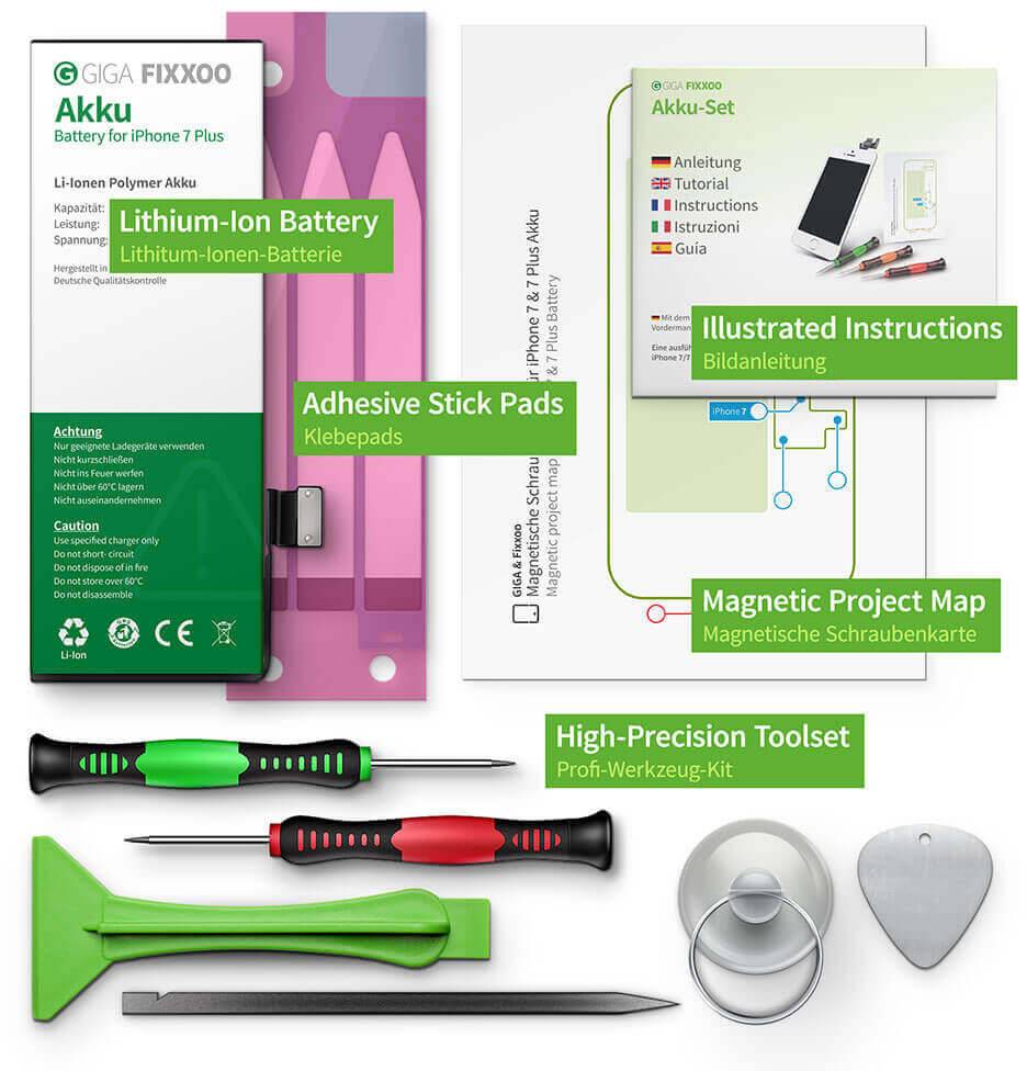 Giga Fixxoo Ersatzakku Komplettset iPhone 7 Plus