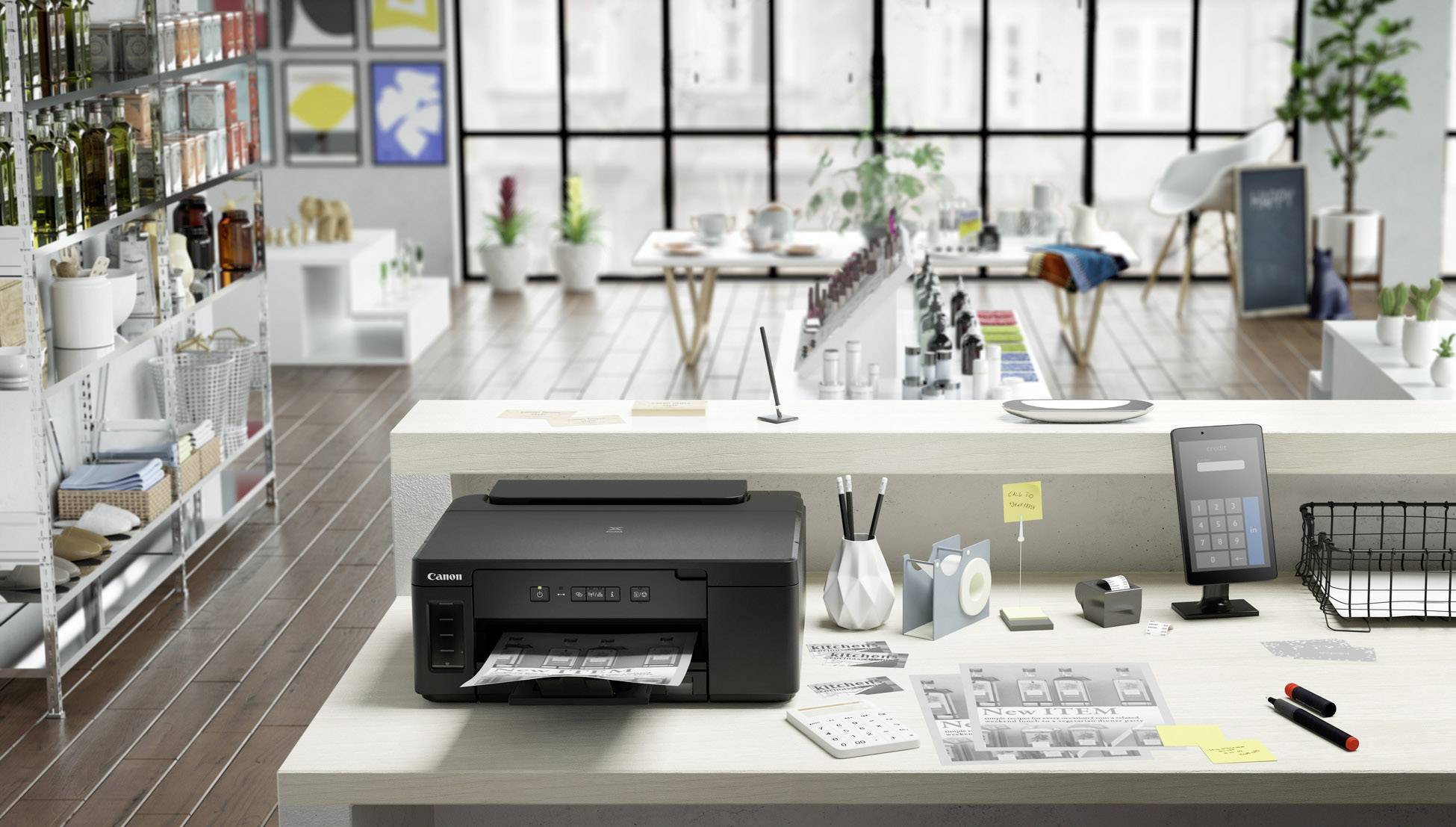 Canon PIXMA GM2050 Drucker Tintenstrahl Schwarz-Weiß A4 Tintentank-System, LAN, WLAN, Duplex