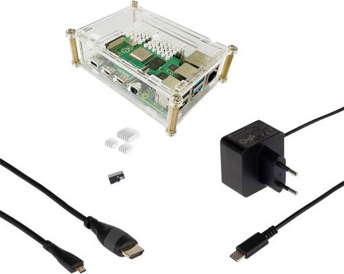 Joy-it Basic Set Raspberry Pi® 4 B 2GB 4 x 1.5GHz inkl. Gehäuse, inkl. Netzteil, inkl. Kühlkörpe
