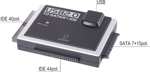 USB 2.0 & USB-C ZU IDE+SATA KONVERTER