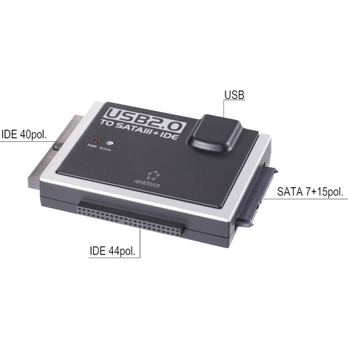 Renkforce USB 2.0 & USB-C ZU IDE+SATA KONVERTER