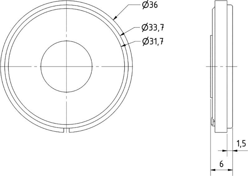 Visaton K 36 MO - 8 Ohm 1.4 Zoll 3.6cm Kleinlautsprecher 1W 8Ω Schwarz Kunststoff-Membran