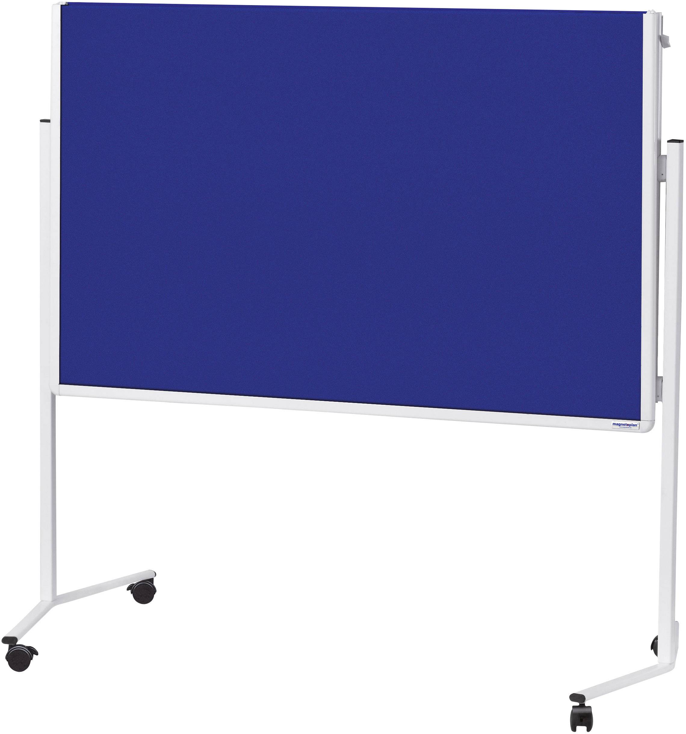magnetoplan Moderationstafel 2111303 (B x H) 1200 mm x 1500 mm Filz Blau, Weiß beidseitig verwendbar, Inkl. Rollen, Pinntafel 2111303