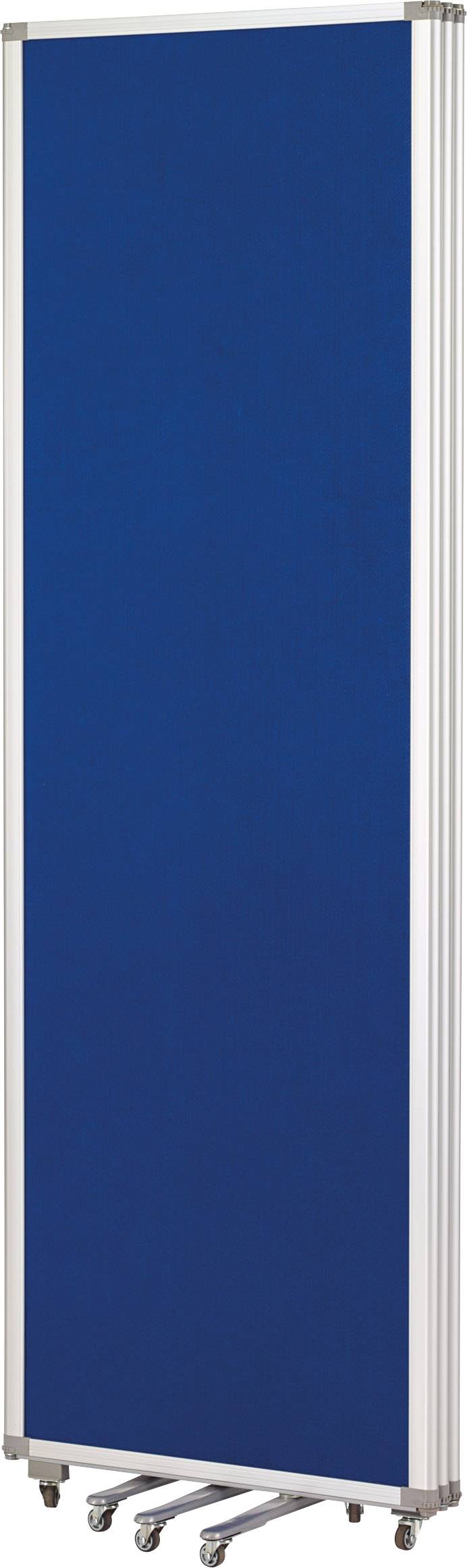 magnetoplan Präsentationswand 1105303 (B x H) 1810 mm x 1800 mm Filz Royalblau beidseitig verwendbar, Inkl. Rollen, Pinntafel 1105303