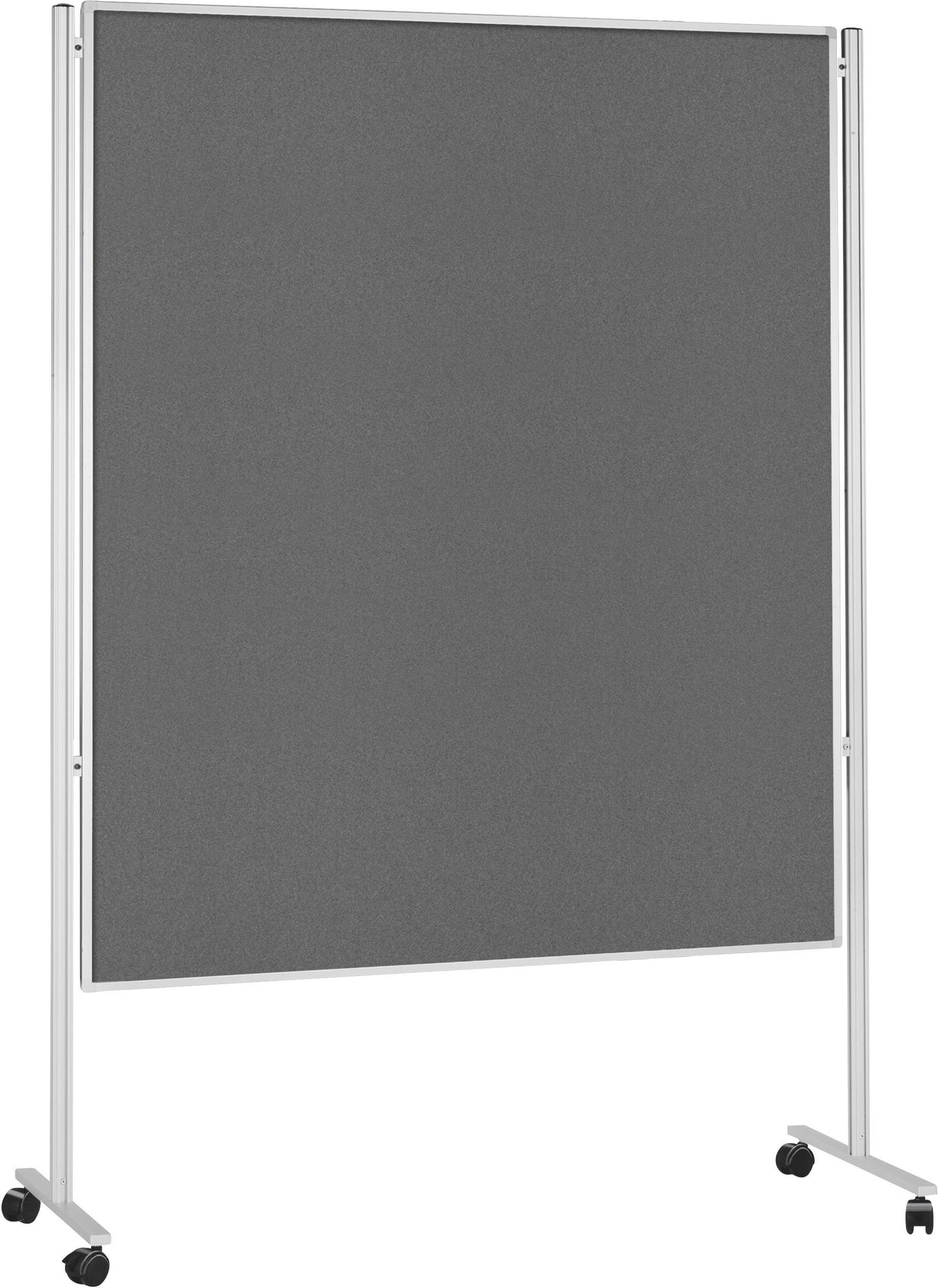 magnetoplan Präsentationswand 1101101M (B x H) 1200 mm x 1500 mm Filz Grau beidseitig verwendbar, Inkl. Rollen, Pinntafel 1101101M