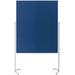 Magnetoplan Moderationstafel Evolution Plus (B x H) 1200mm x 1500mm Filz Royalblau, Weiß beidseitig verwendbar, Inkl. Rollen
