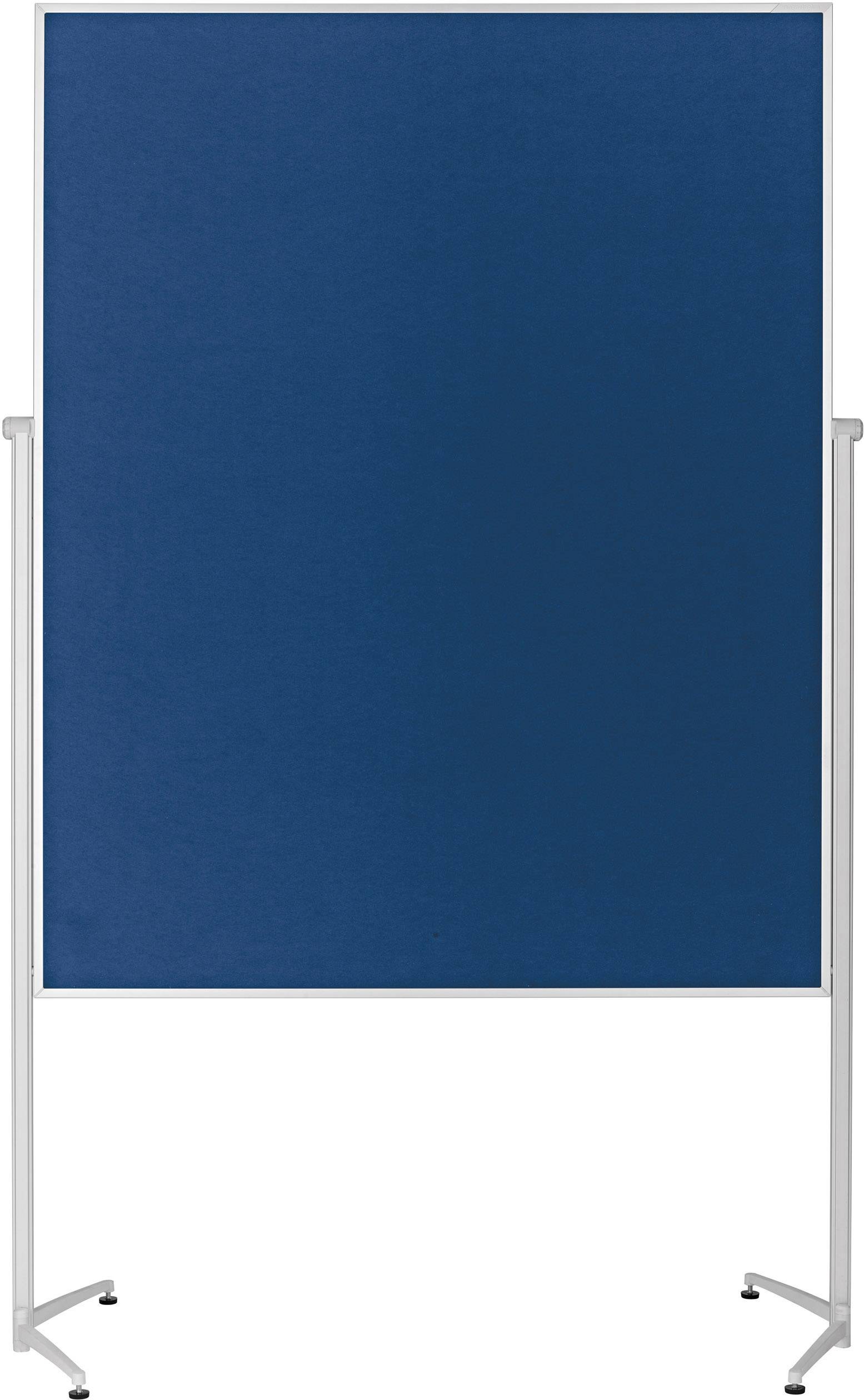 Magnetoplan Moderationstafel Evolution Plus (L x B x H) 1630 x 1200 x 1500 mm Filz Royalblau, Weiß beidseitig verwendbar, Inkl. Rollen, Pinntafel