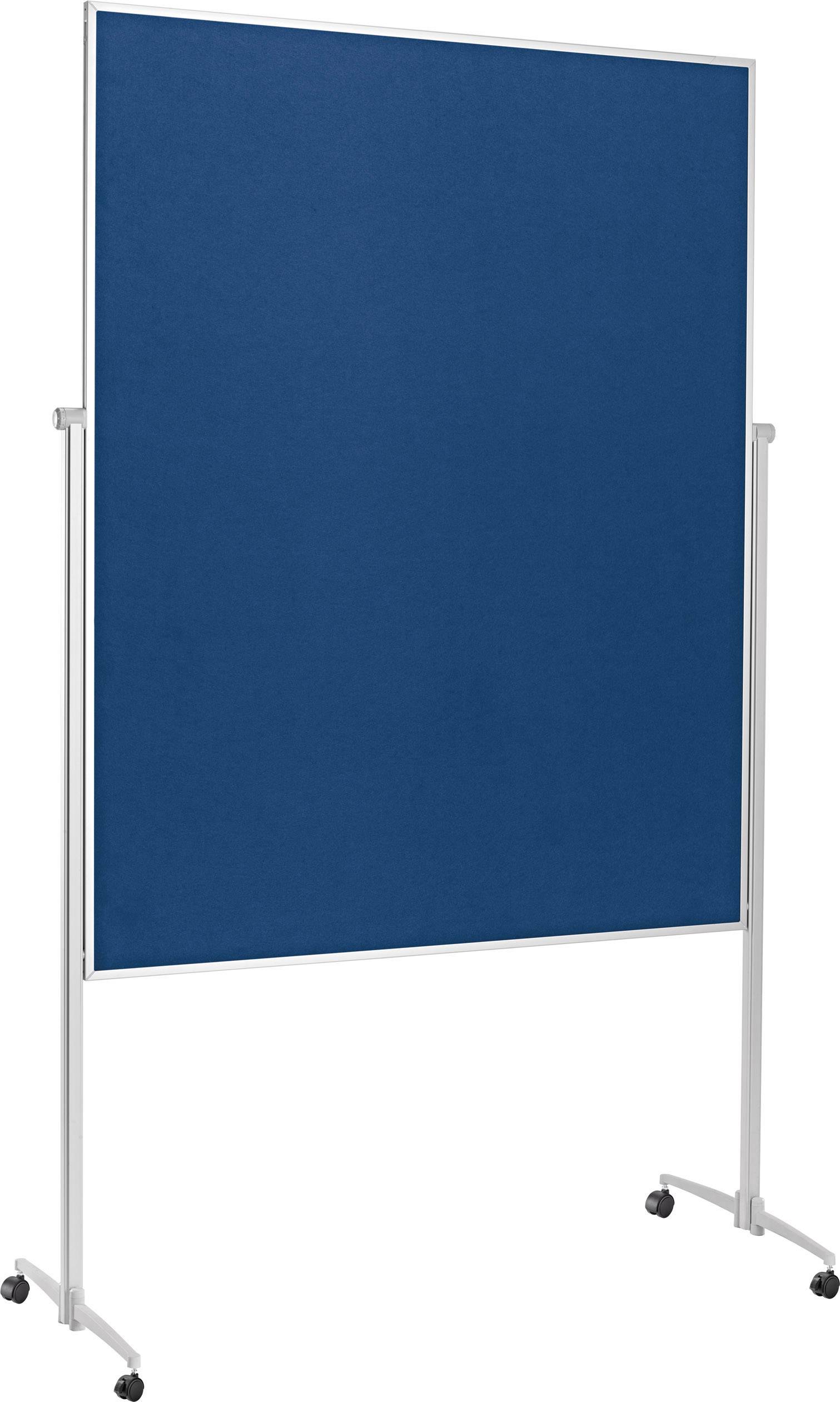 Magnetoplan Moderationstafel Evolution Plus (B x H) 1200mm x 1500mm Filz Royalblau, Weiß beidseitig verwendbar, Inkl. Rollen