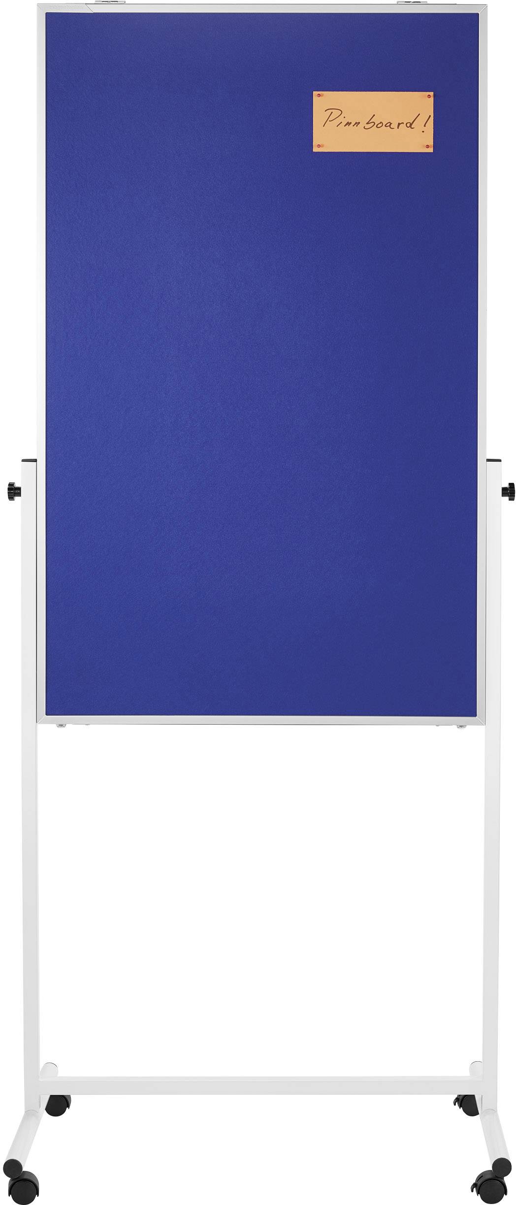 magnetoplan Universal-Board 11112103 (B x H) 750 mm x 1200 mm Filz Royalblau, Weiß beidseitig verwendbar, Inkl. Rollen, Pinntafel 11112103