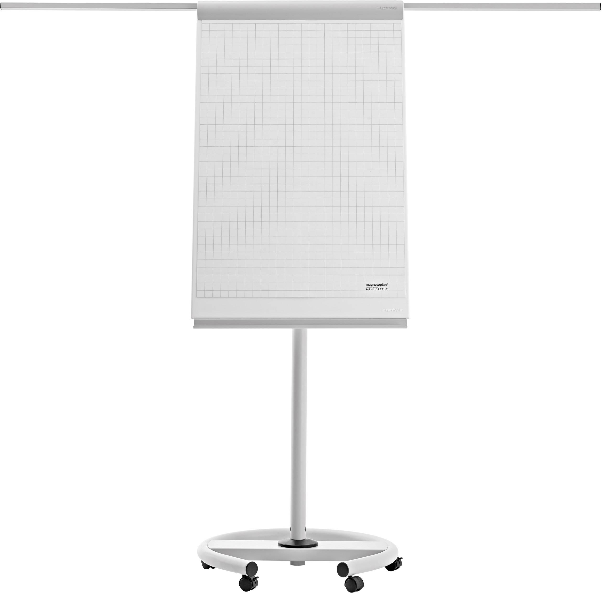 magnetoplan Flipchart De Luxe (B x H) 680 mm x 970 mm Weiß beschriftbar, abwischbar, höhenverstellbar, Inkl. Ablageschale, magnethaftend 12270F13