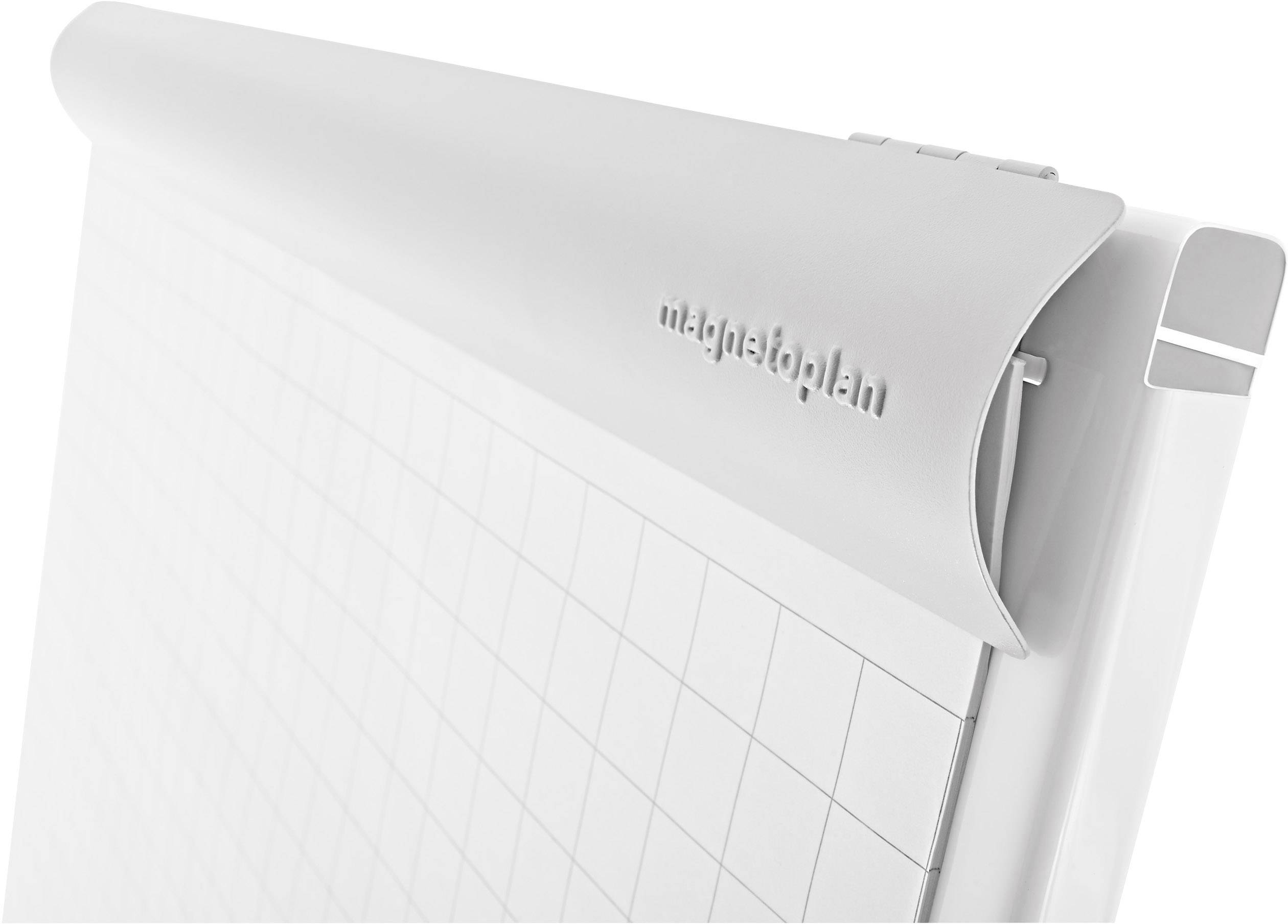 magnetoplan Flipchart De Luxe (B x H) 680 mm x 970 mm Weiß beschriftbar, abwischbar, höhenverstellbar, Inkl. Ablageschale, magnethaftend 12270F13