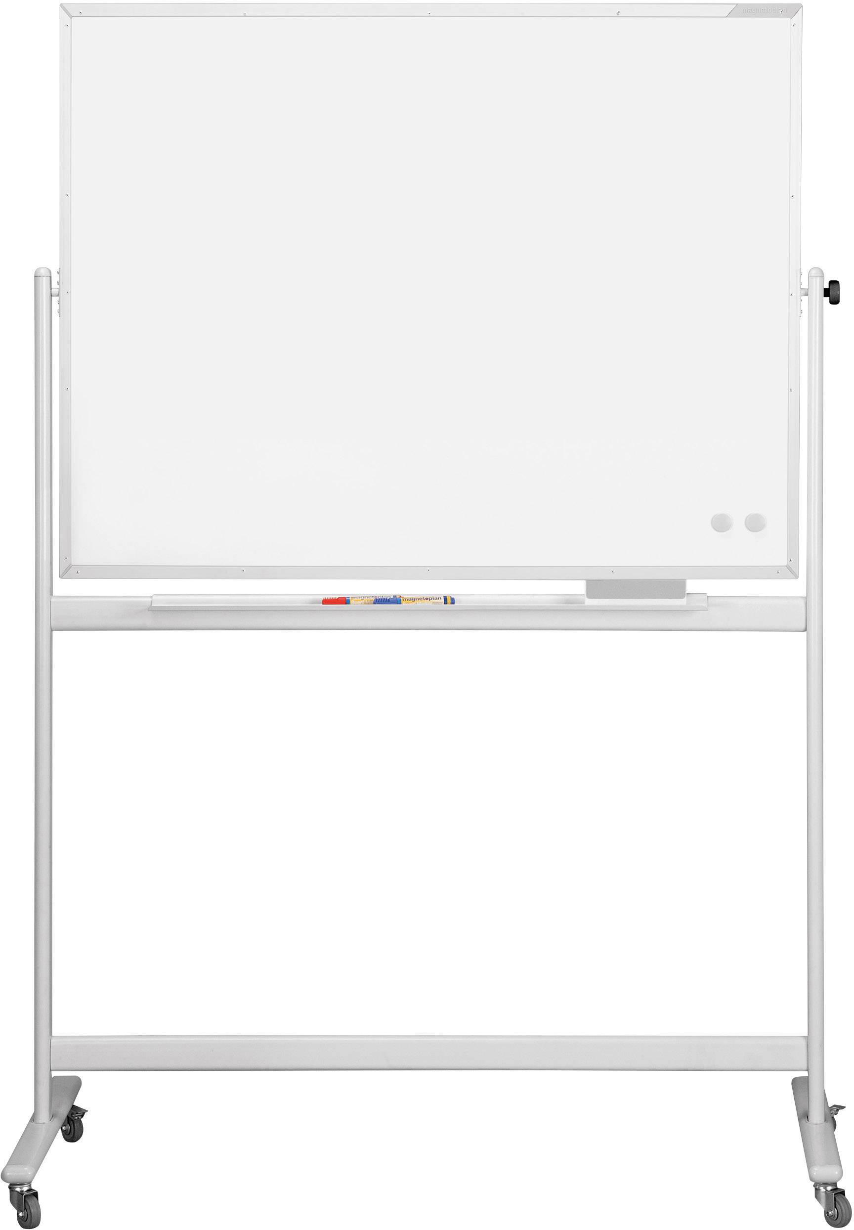 Magnetoplan Whiteboard SP Mobil (B x H) 1200mm x 900mm Weiß, Aluminium speziallackiert Beide Seiten nutzbar, Inkl. Ablageschale
