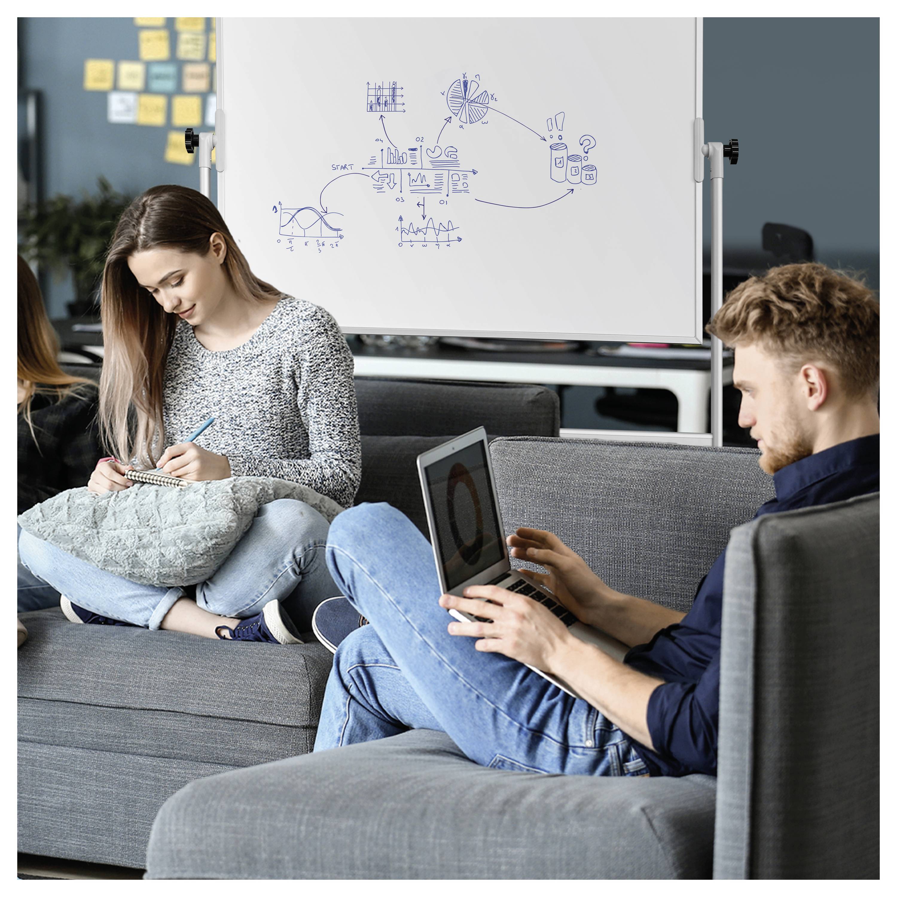 magnetoplan Whiteboard SP Mobil (B x H) 2000 mm x 1000 mm Weiß, Aluminium speziallackiert Beide Seiten nutzbar, Inkl. Ablageschale