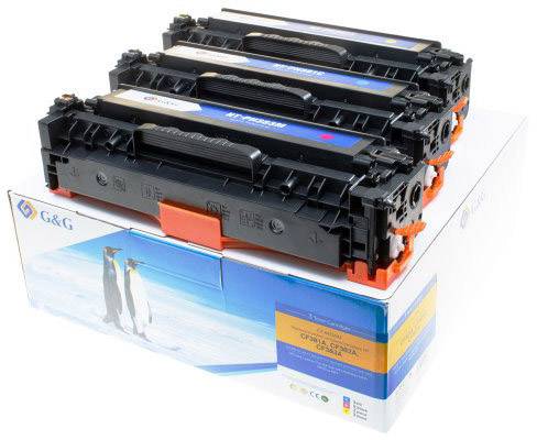 G&G Toner ersetzt HP 312A, CF383A, CF382A, CF381A Kompatibel Kombi-Pack Cyan, Magenta, Gelb 2700 Seiten 15001