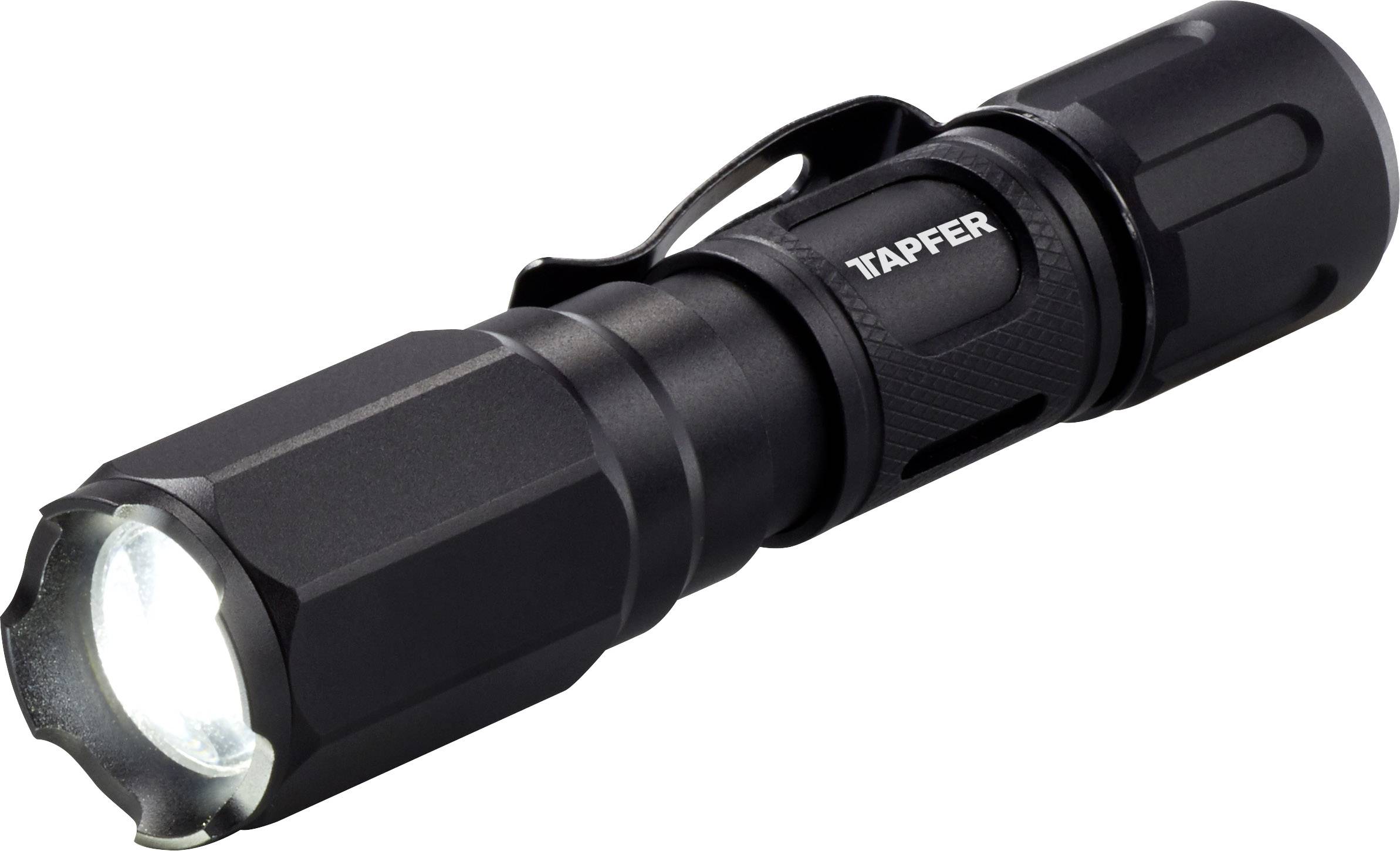 Tapfer 5002LTF LED Taschenlampe Einstellbare Punktgröße, mit Gürtelclip batteriebetrieben 135lm 68g