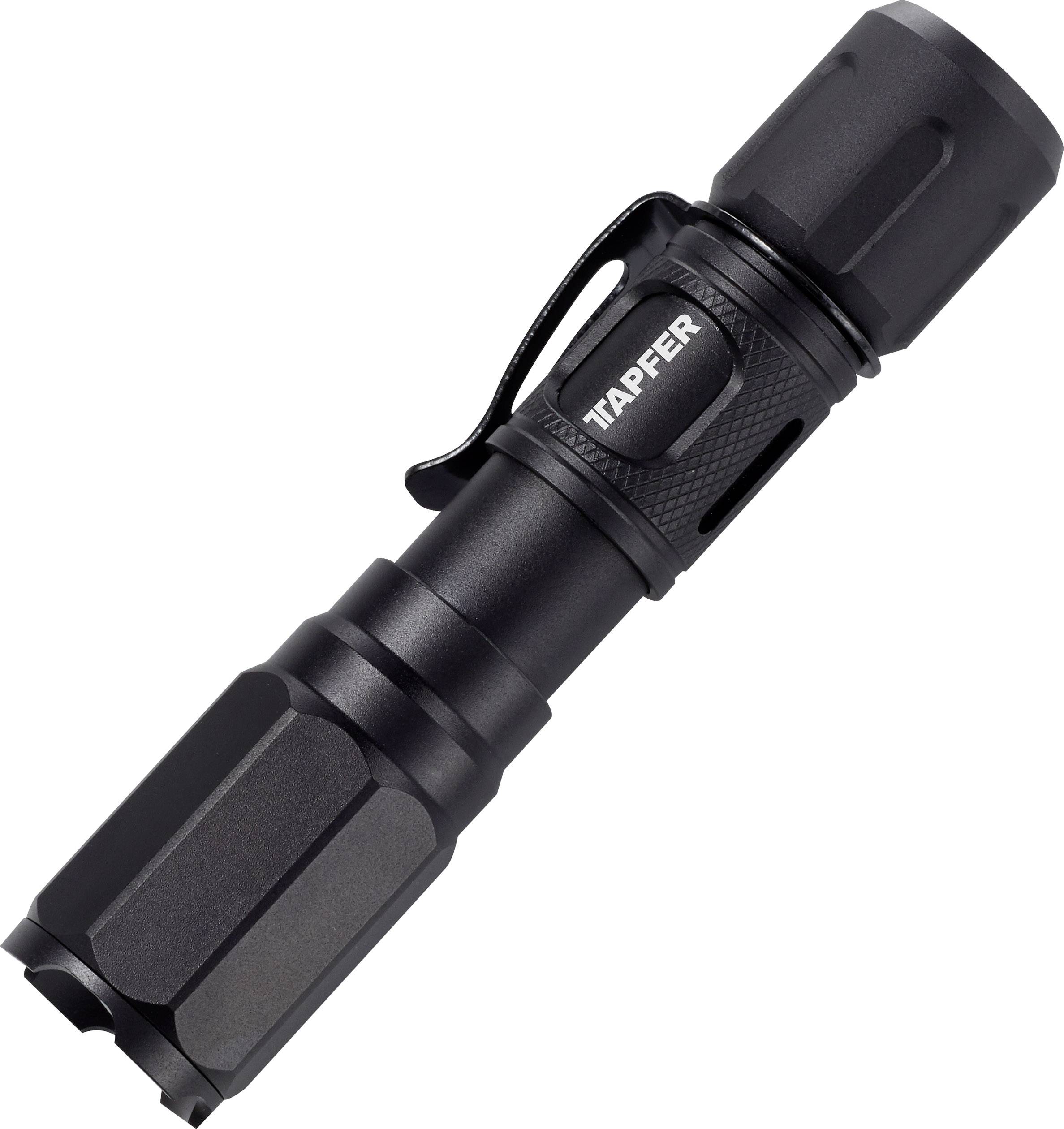 Tapfer 5002LTF LED Taschenlampe Einstellbare Punktgröße, mit Gürtelclip batteriebetrieben 135lm 68g