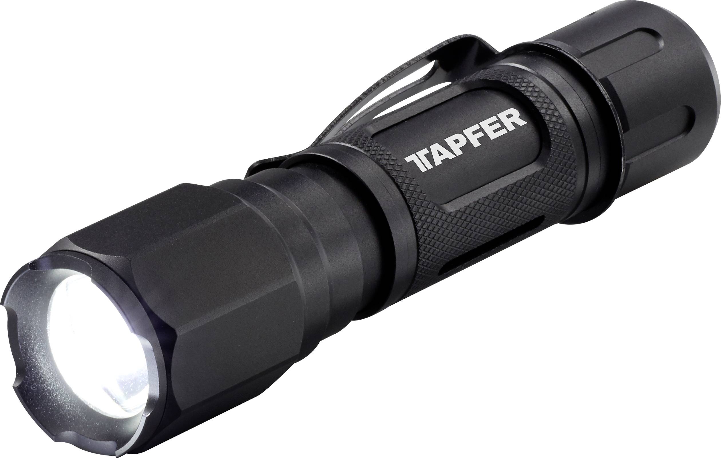 Tapfer 5005LTF LED Taschenlampe Einstellbare Punktgröße, mit Gürtelclip akkubetrieben 760lm 89g