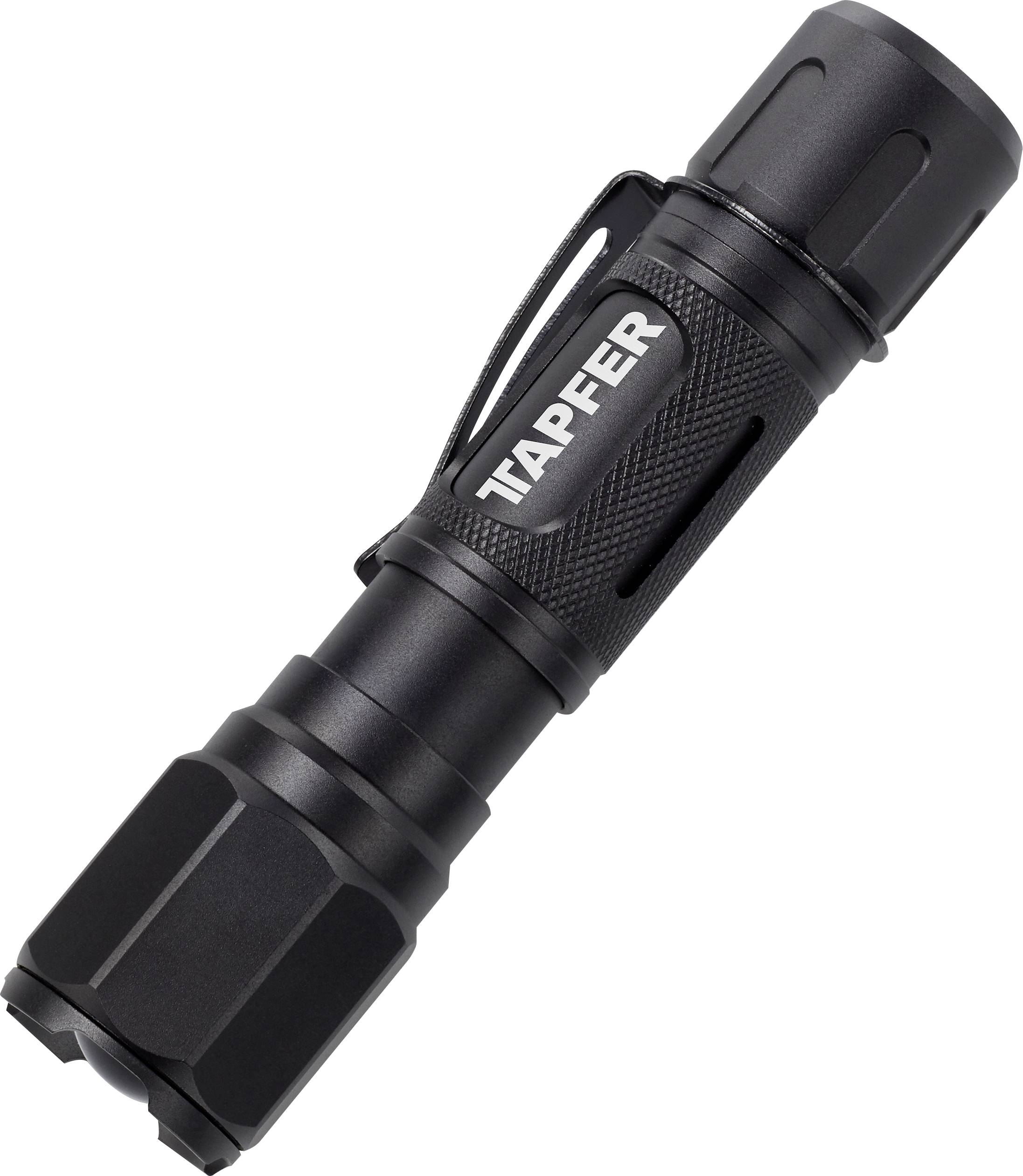 Tapfer 5005LTF LED Taschenlampe Einstellbare Punktgröße, mit Gürtelclip akkubetrieben 760lm 89g
