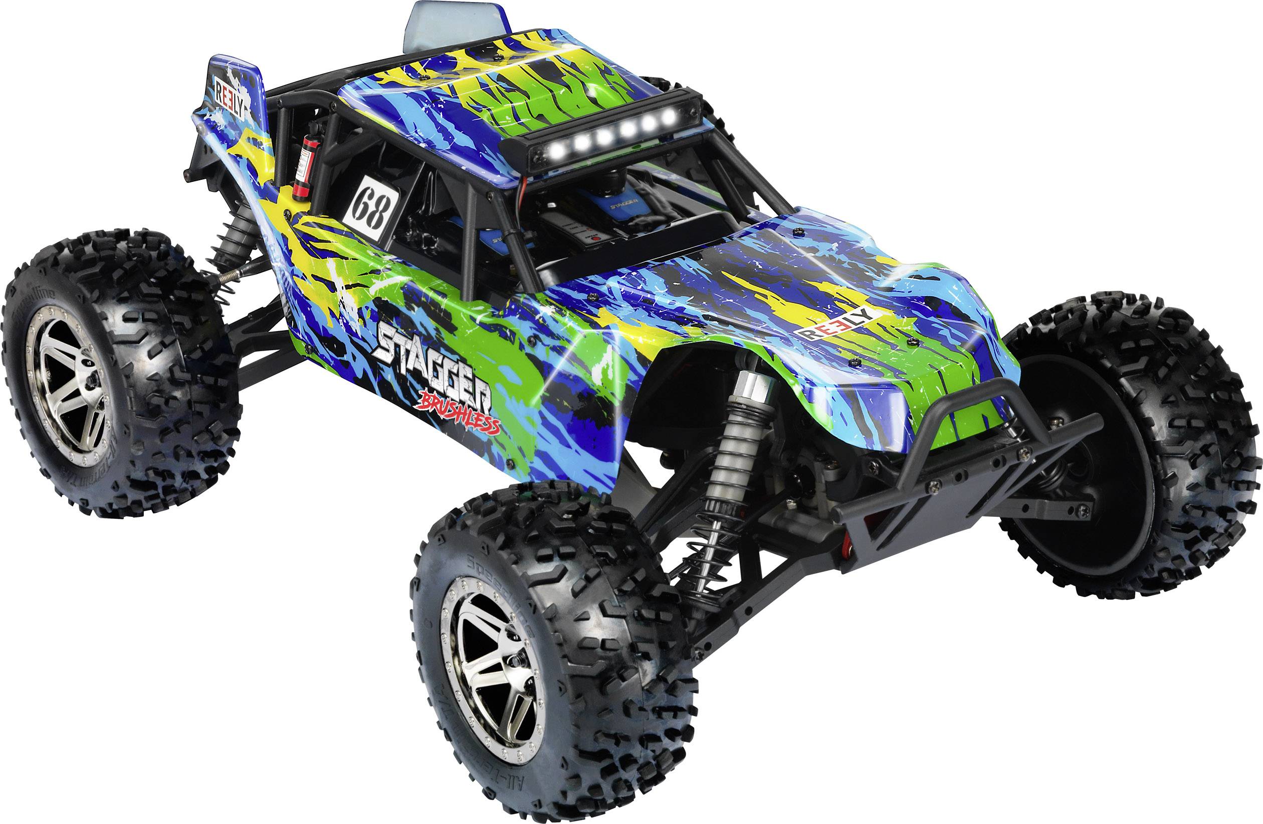 Reely Stagger Brushless 1:10 RC Modellauto Elektro Buggy Allradantrieb (4WD) 100% RtR 2,4GHz inkl. Akku, Ladegerät und