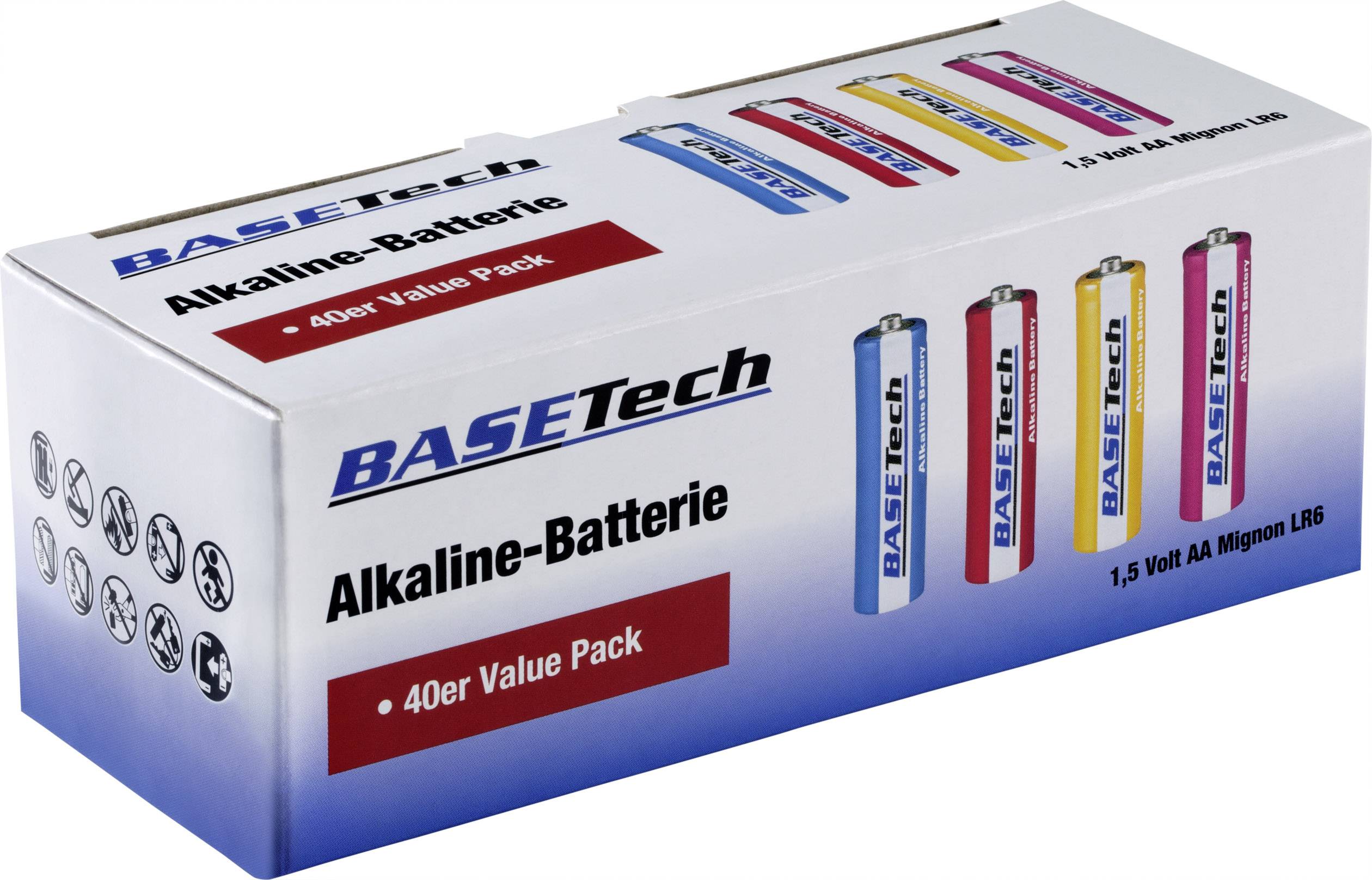 Basetech Mignon (AA)-Batterie Alkali-Mangan 2900 mAh 1.5V 40St.