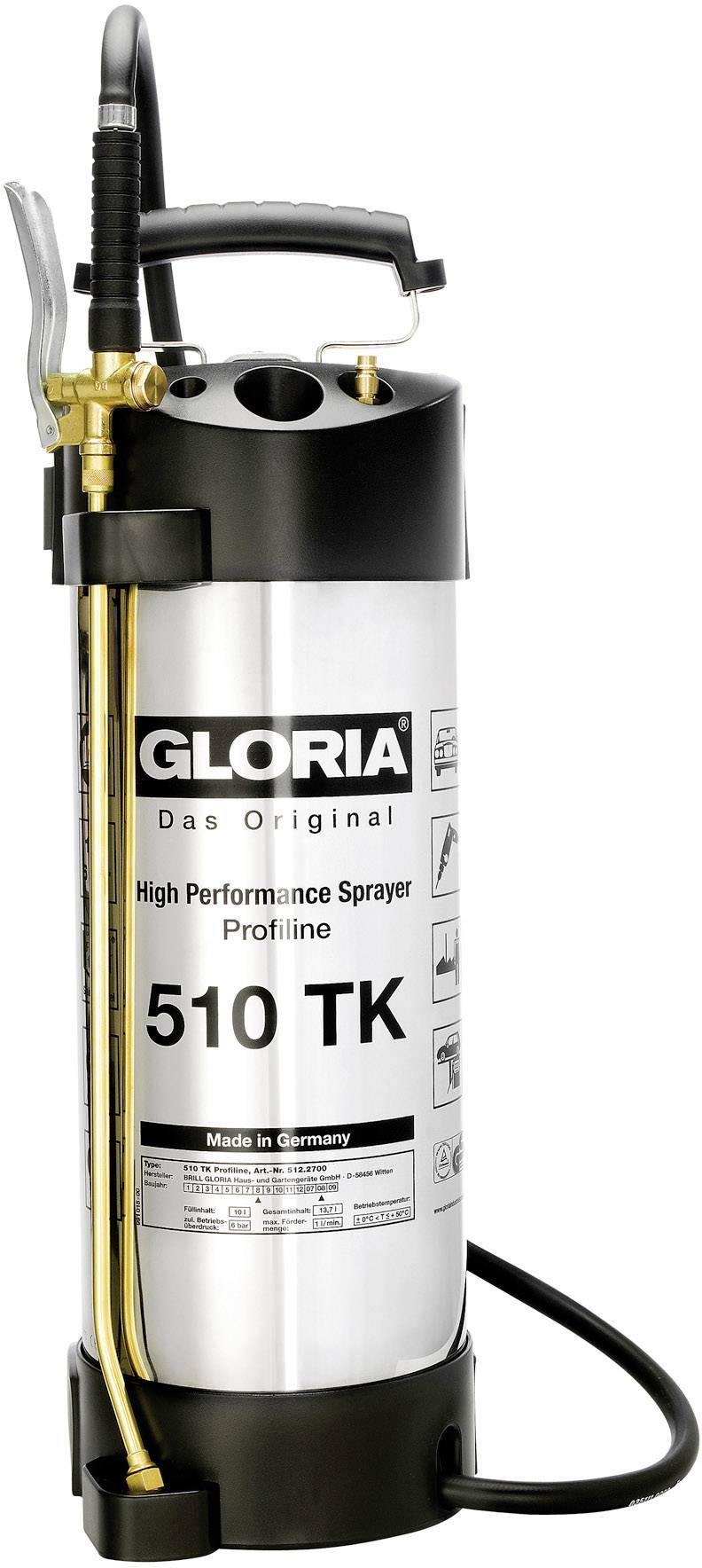Gloria Haus und Garten 000512.2700 510 TK Profiline Drucksprüher 10l