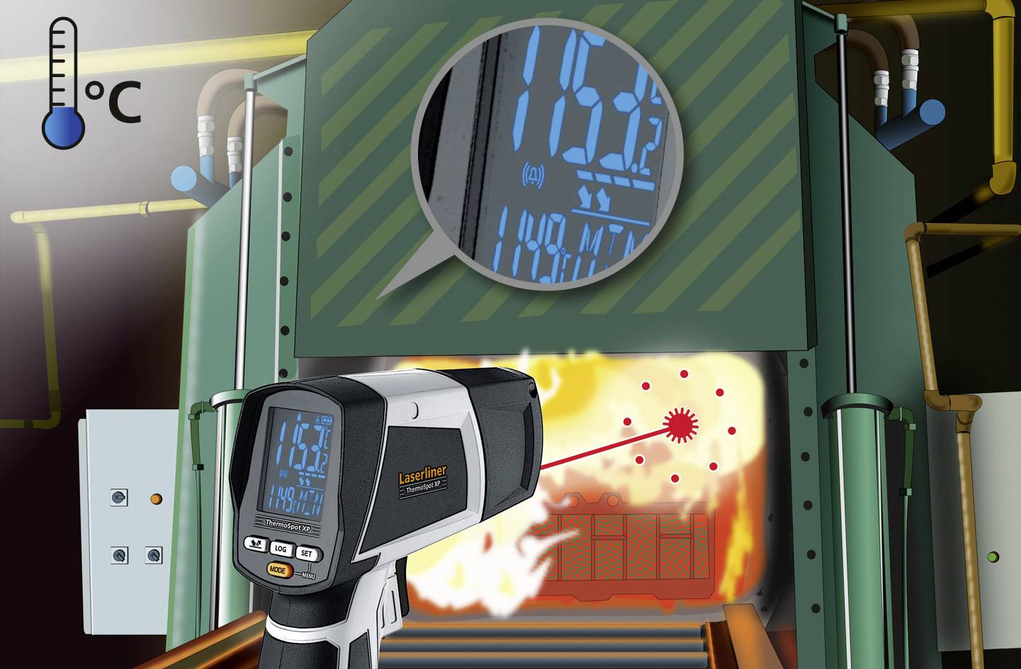 Laserliner ThermoSpot XP Infrarot-Thermometer Optik 50:1 -40 - 1500°C Berührungslose IR-Messung
