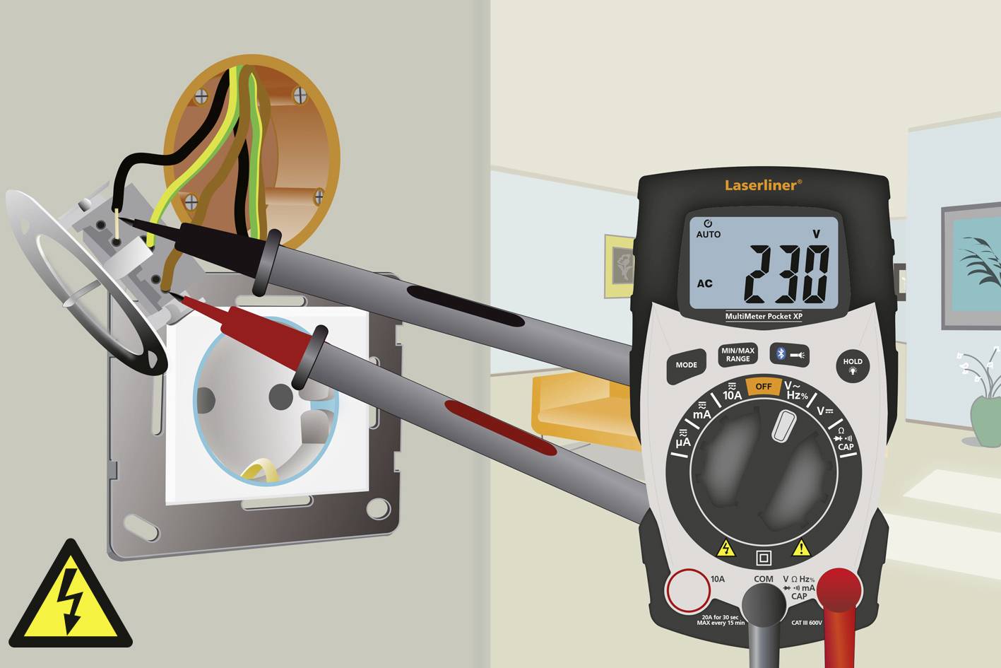 Laserliner Hand-Multimeter digital CAT III 600 V, CAT IV 600V Anzeige (Counts): 4000