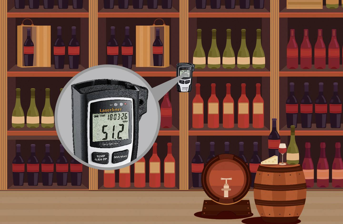 Laserliner 082.031A Luftfeuchtemessgerät (Hygrometer) 0% rF 100% rF Taupunkt-/Schimmelwarnanzeige