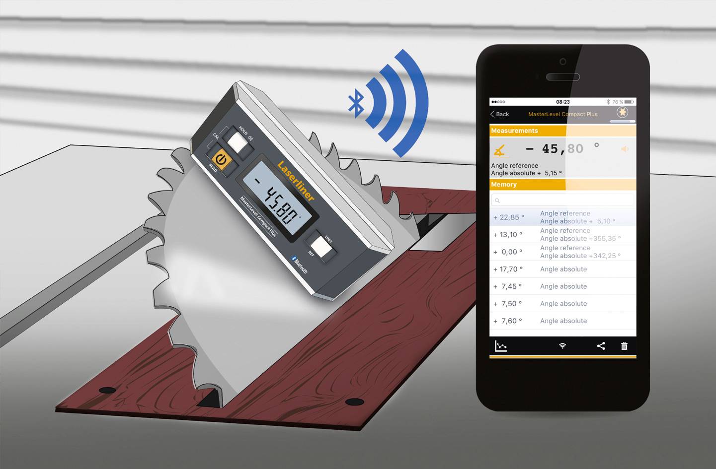 Laserliner MasterLevel Compact Plus 081.265A Digitale Wasserwaage mit Magnet 30 mm