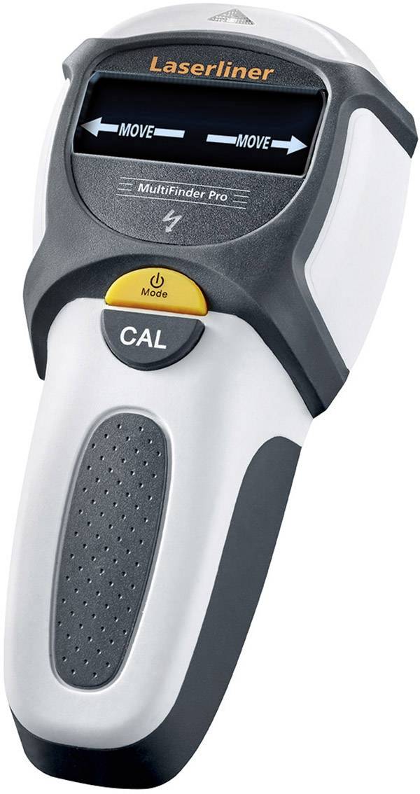 Multifunktionsgerät zur Detektion von Materialien, mit Display zur Richtungsanzeige. Modell: Laserliner MultiFinder Pro.