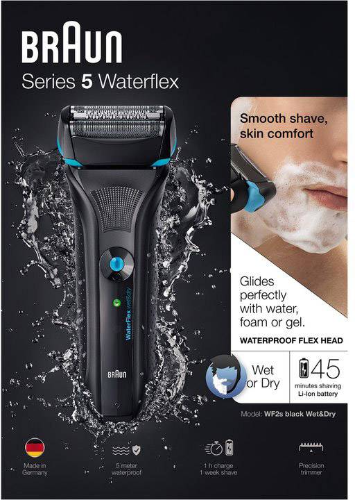 Braun Series 5 WaterFlex WF2s Folienrasierer Blau, Schwarz