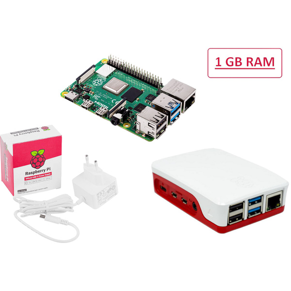 Raspberry Pi® Essentials Kit 4 B 1 GB 4 x 1.5 GHz inkl. Netzteil, inkl. Gehäuse