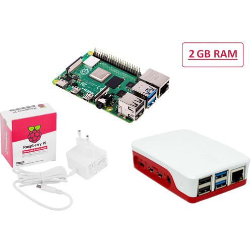 Raspberry Pi® Essentials Kit 4 B 2 GB 4 x 1.5 GHz inkl. Netzteil, inkl. Gehäuse
