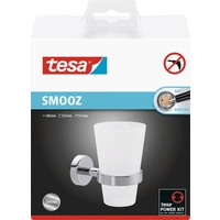 tesa 40327-00000-00 SMOOZ Zahnputzbecher Klebstoff Chrom (glänzend), Weiß (satiniert) tesa 40327-00000-00 SMOOZ Zahnputzbecher Klebstoff Chrom (glänzend), Weiß (satiniert)